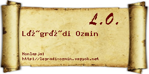 Légrádi Ozmin névjegykártya